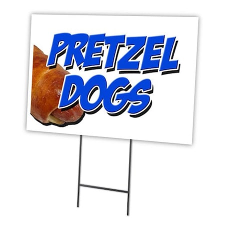 Signmission Pretzel Dogs Yard Sign & Stake outdoor plastic coroplast window, C-1216 Pretzel Dogs C-1216 Pretzel Dogs